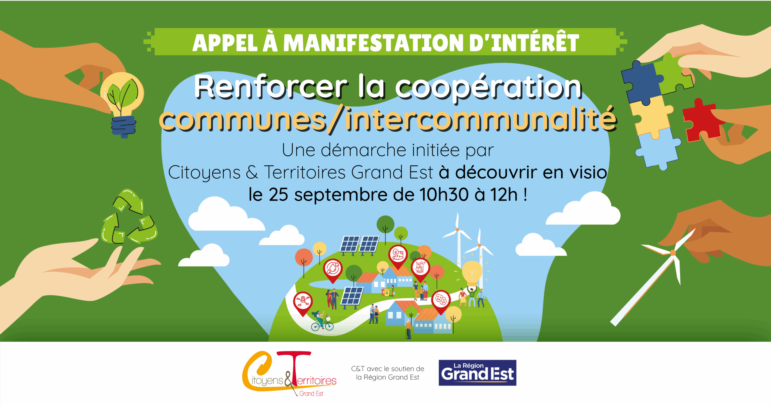 25/09 – Webinaire renforcer la coopération communes-intercommunalité : une démarche initiée par Citoyens & Territoires Grand Est à découvrir !